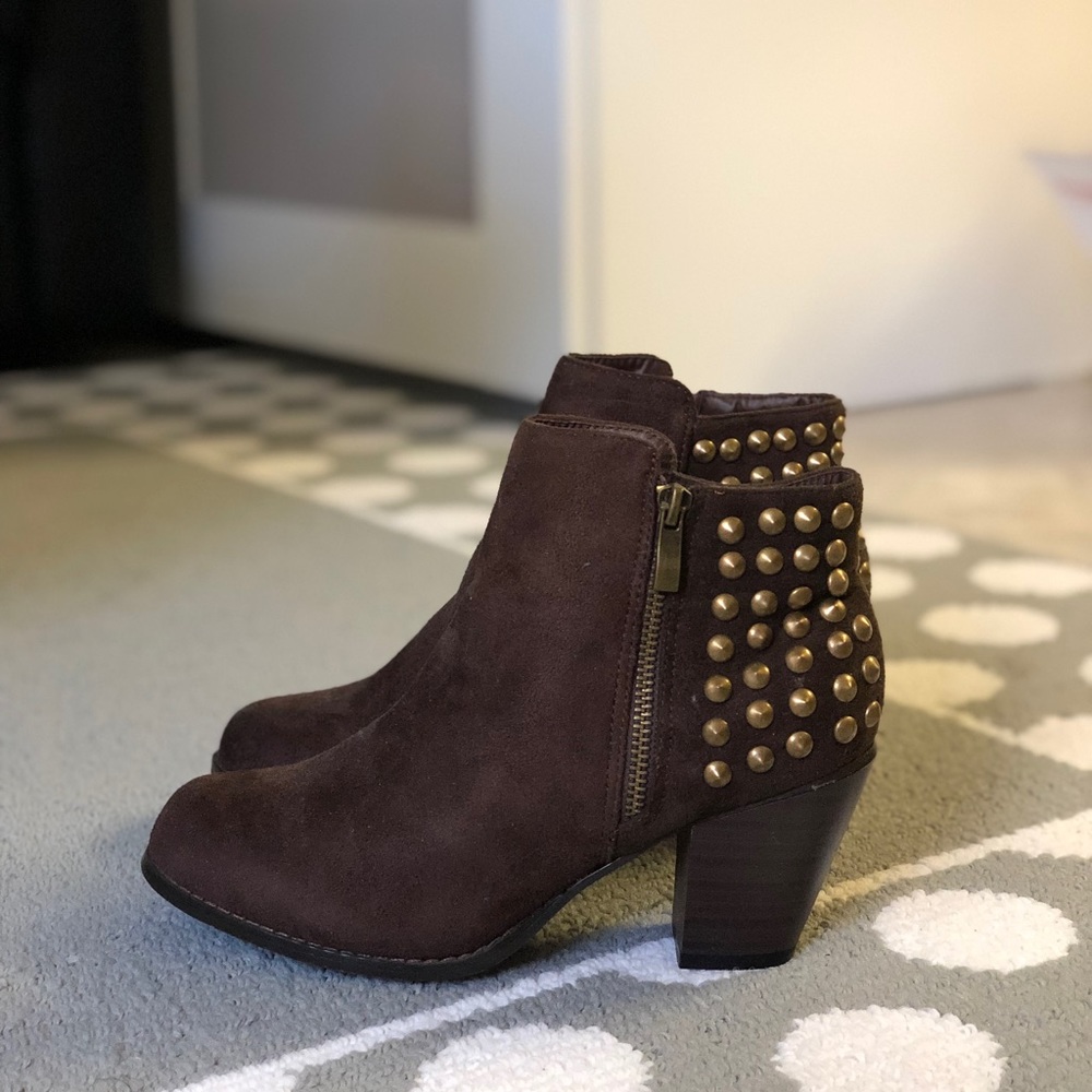 Studded Heel Ankle Bootie